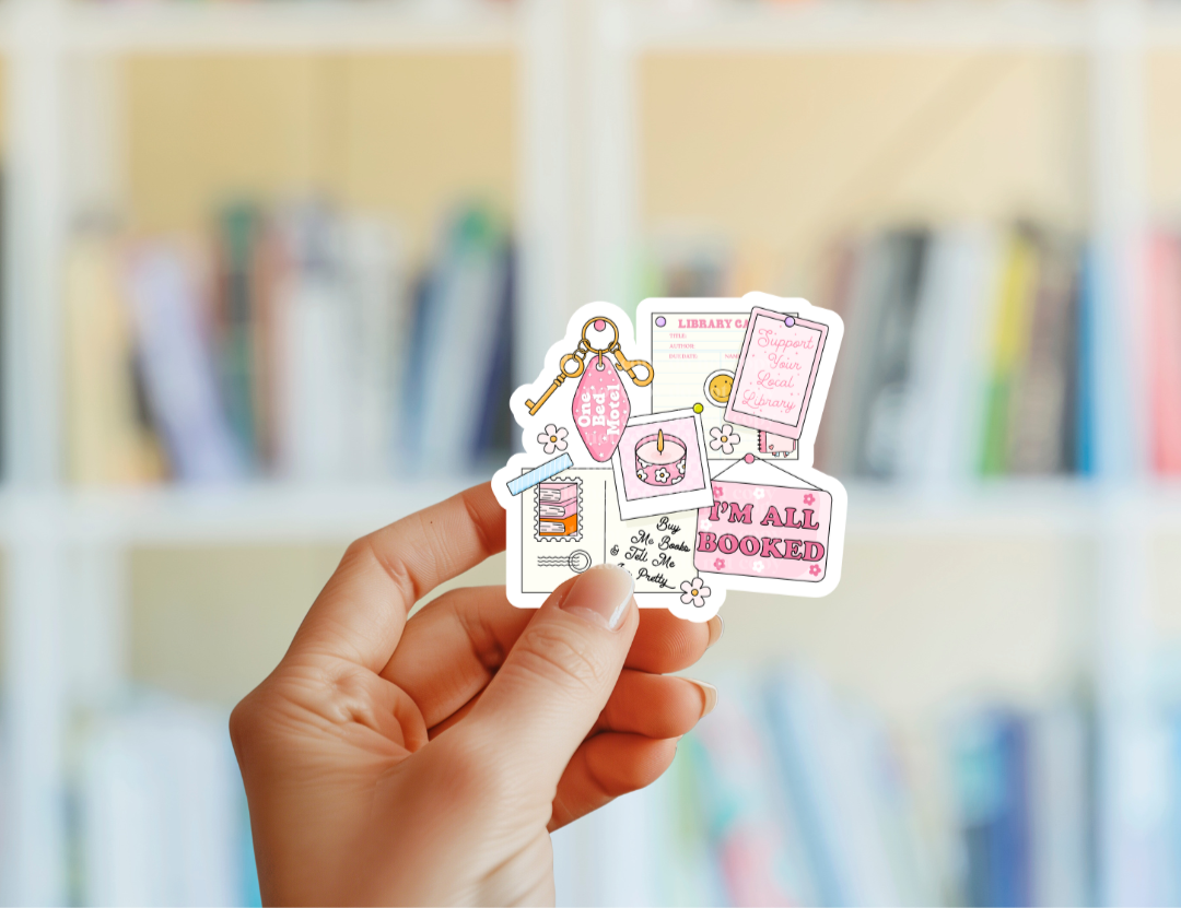 I'm All Booked Mood Board Sticker