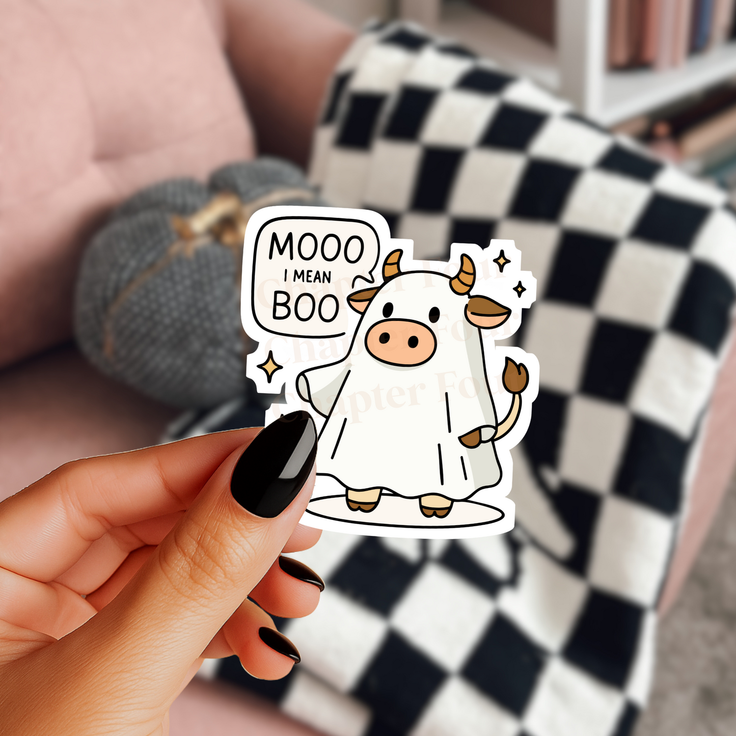 Moo I Mean Boo Sticker