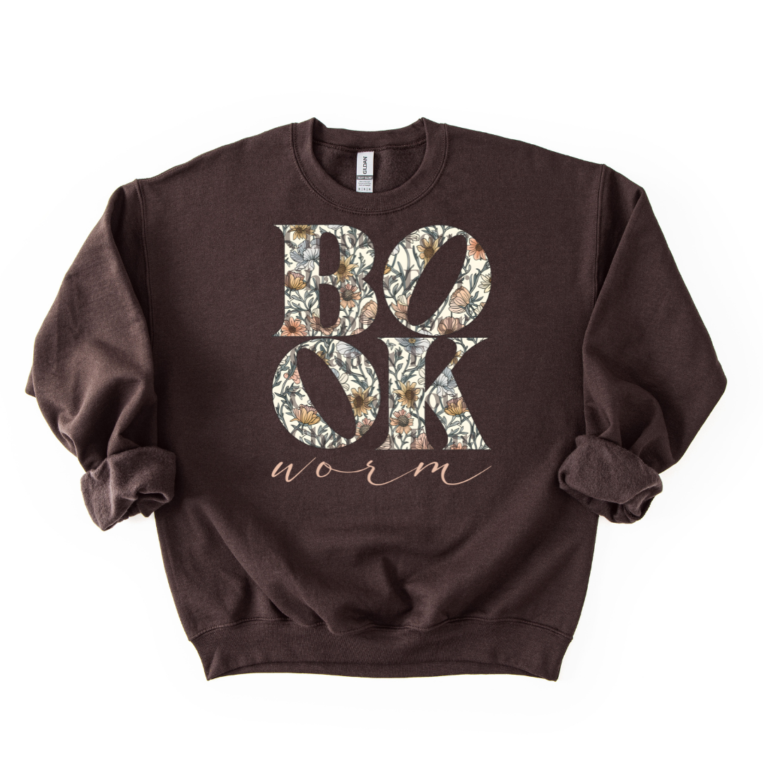 Floral Book Worm Crewneck