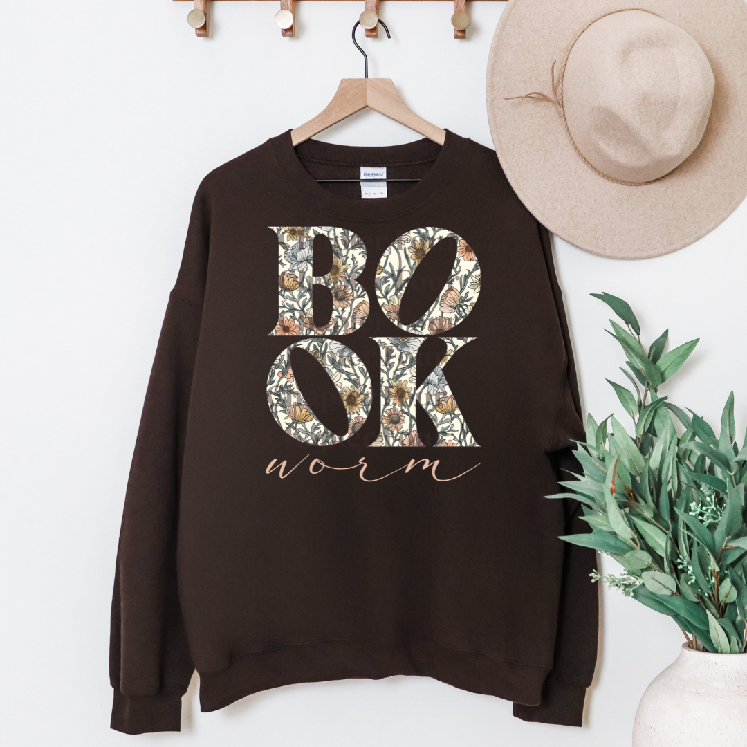 Floral Book Worm Crewneck