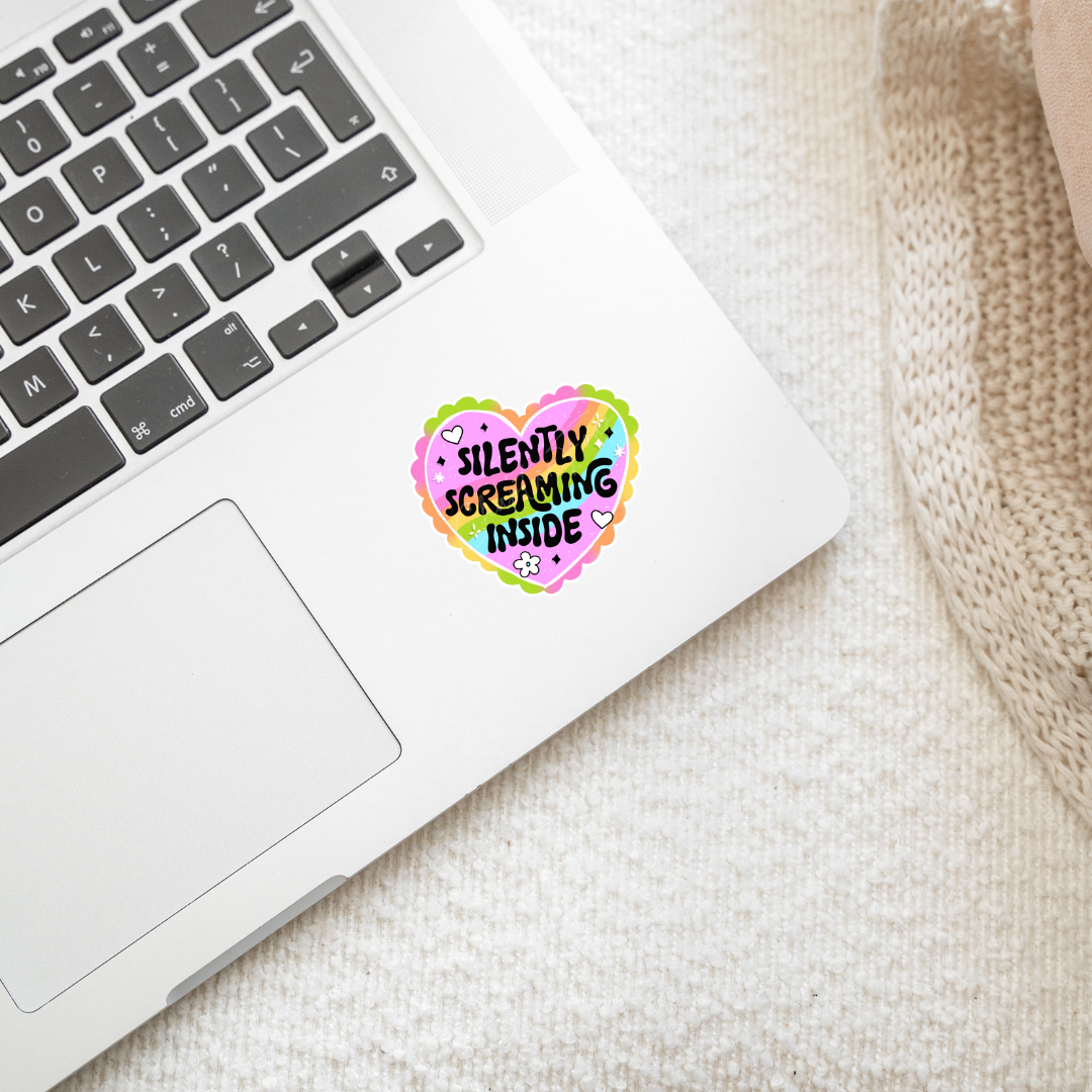 Silently Screaming Inside Heart Sticker