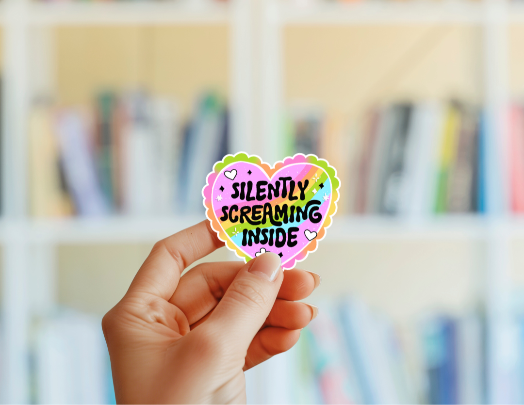 Silently Screaming Inside Heart Sticker