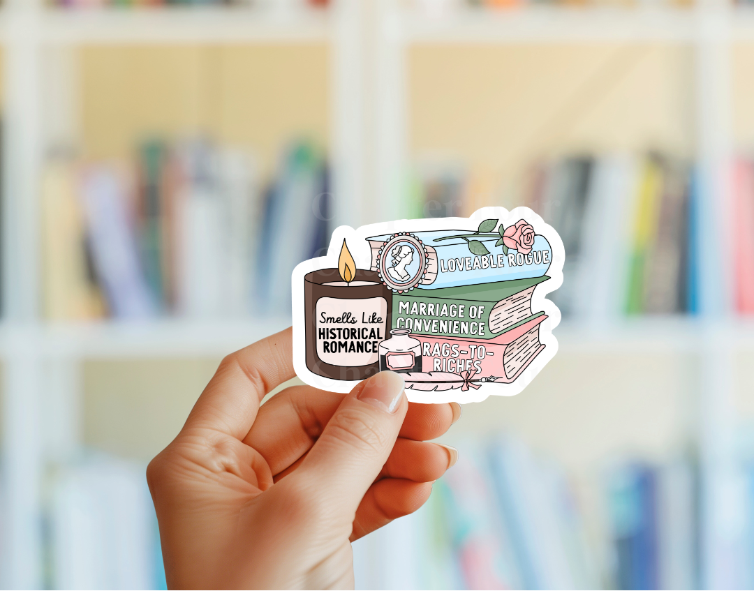 Historical Romance Bookstack Sticker
