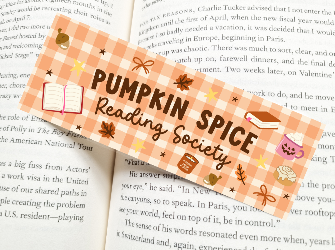 Pumpkin Spice Reading Society Bookmark