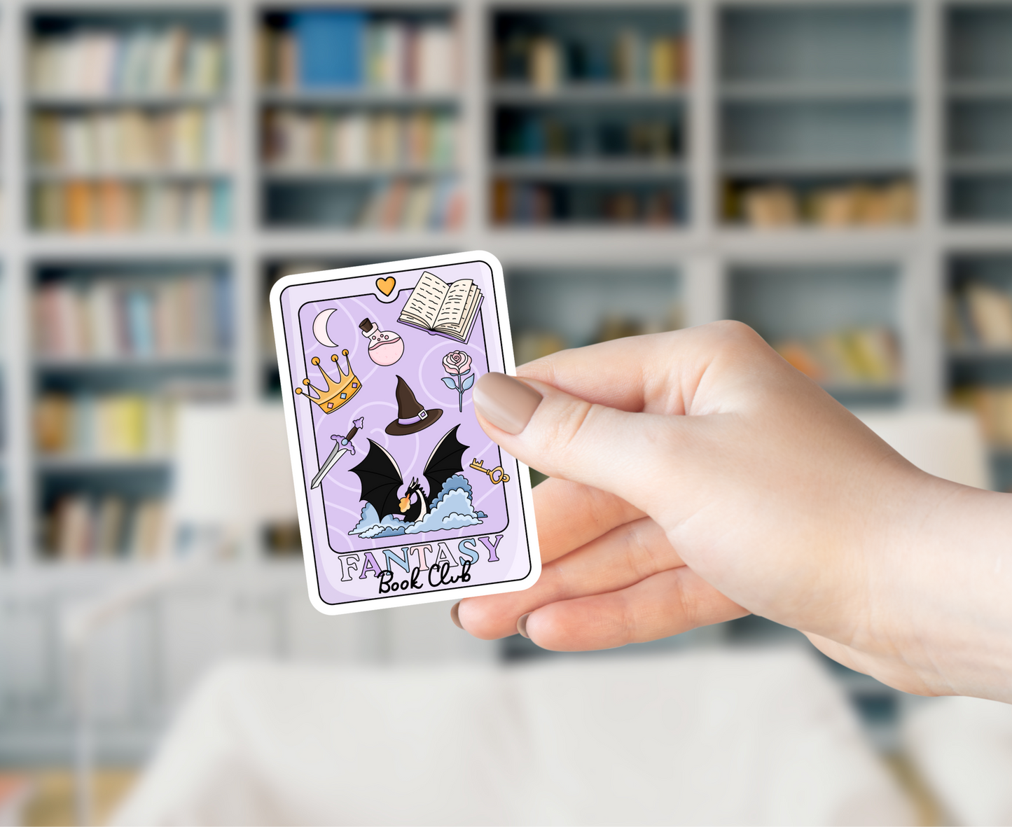 Fantasy Book Club Tarot Card Sticker
