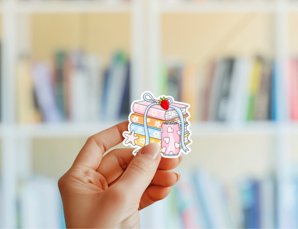 Summer Bookstack Sticker
