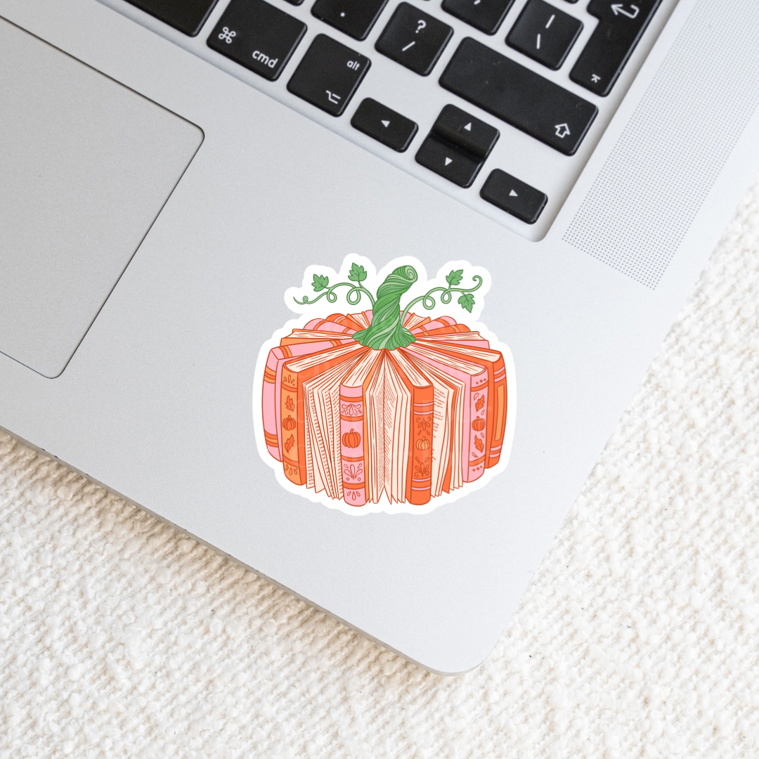 Bookish Pumpkin Sticker