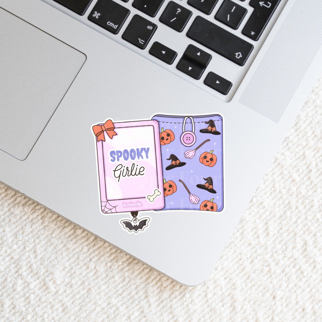Spooky Girlie Reading Setup Sticker