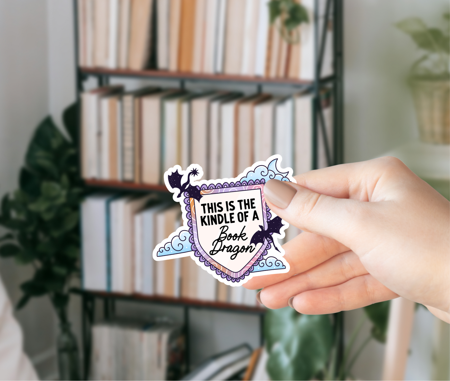 This Is The Kindle Of A Book Dragon Sticker
