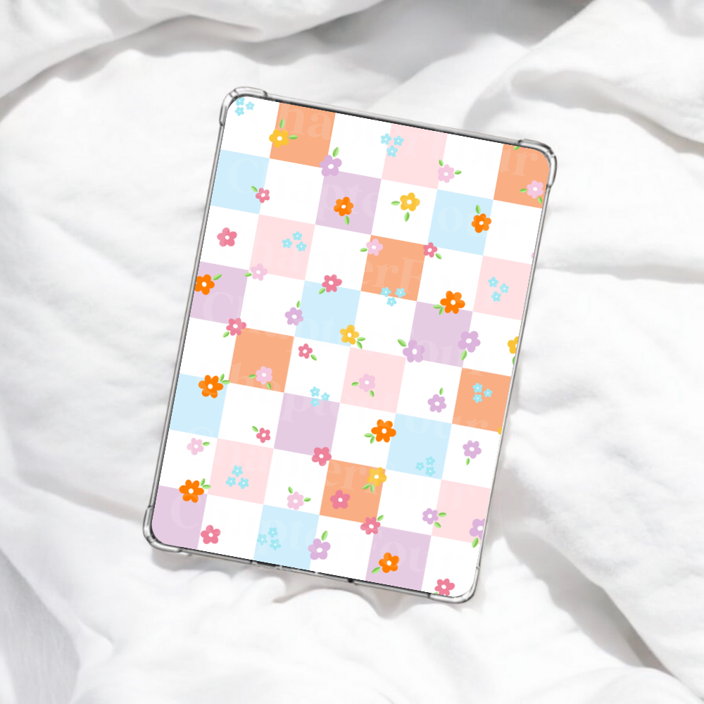 Mini Floral Checker E-Reader Insert
