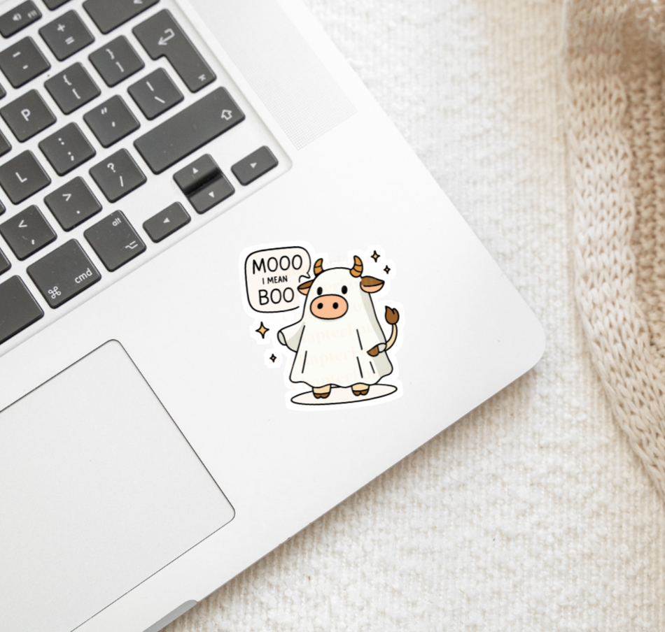 Moo I Mean Boo Sticker