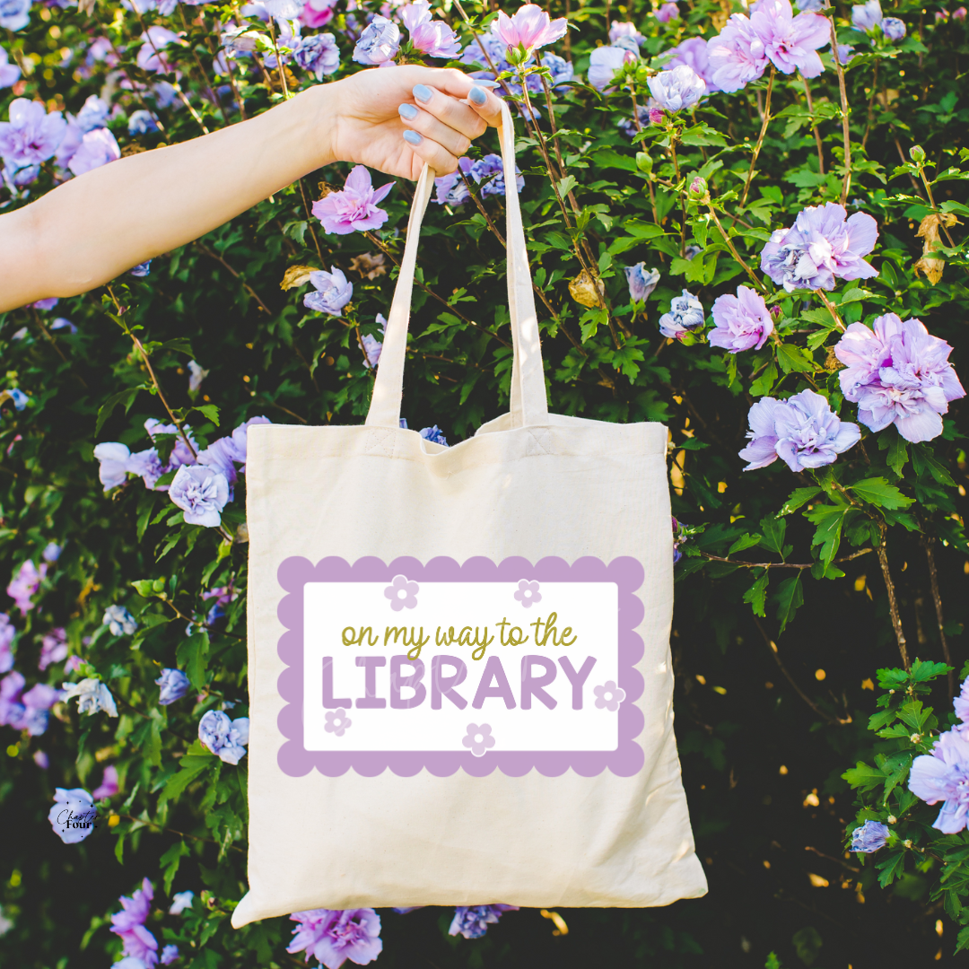 On My Way To The Library Tote Bag