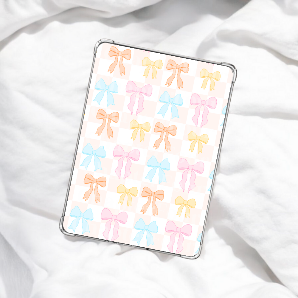 Pastel Bows Checkered E-Reader Insert