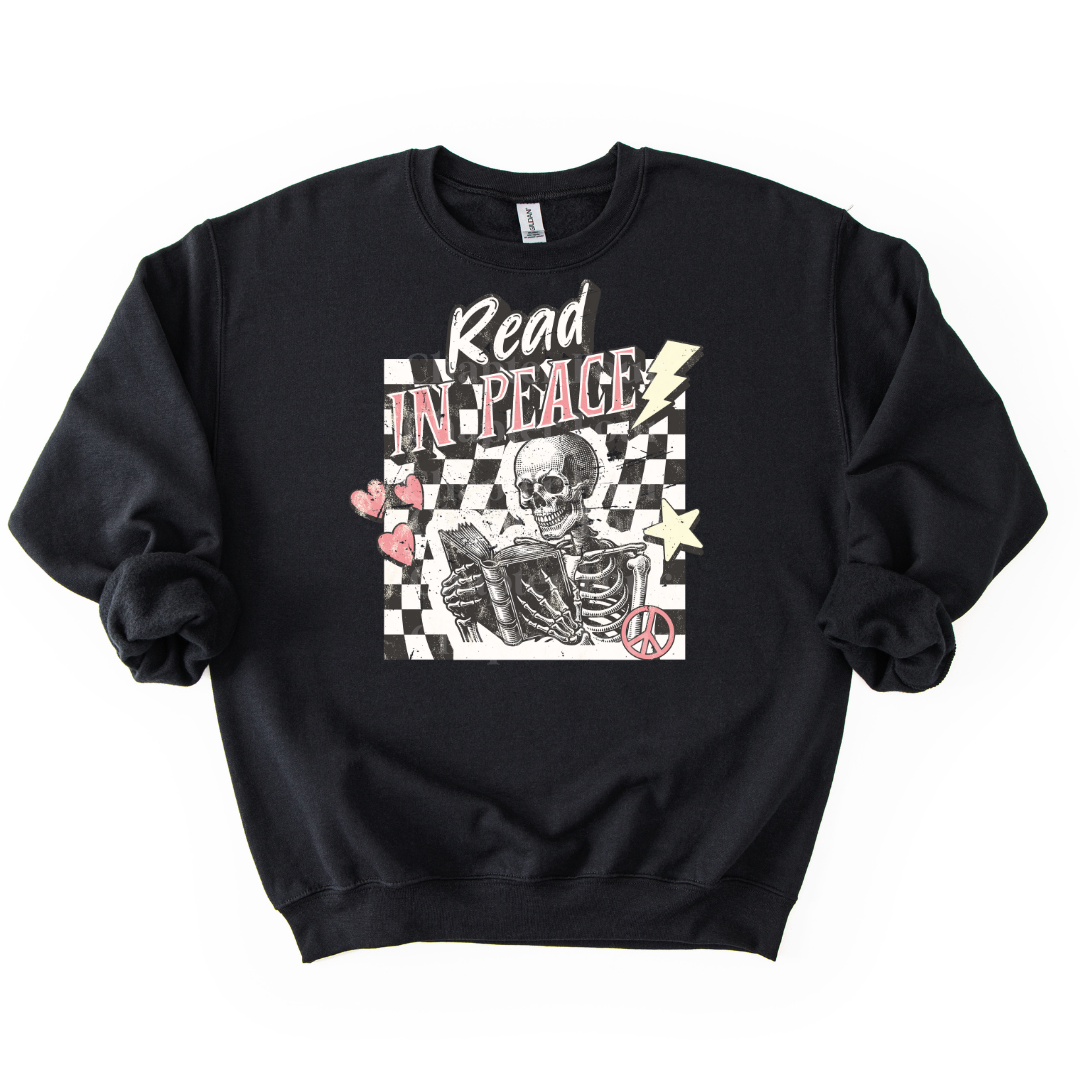 Read In Peace Distressed Graphic Crewneck