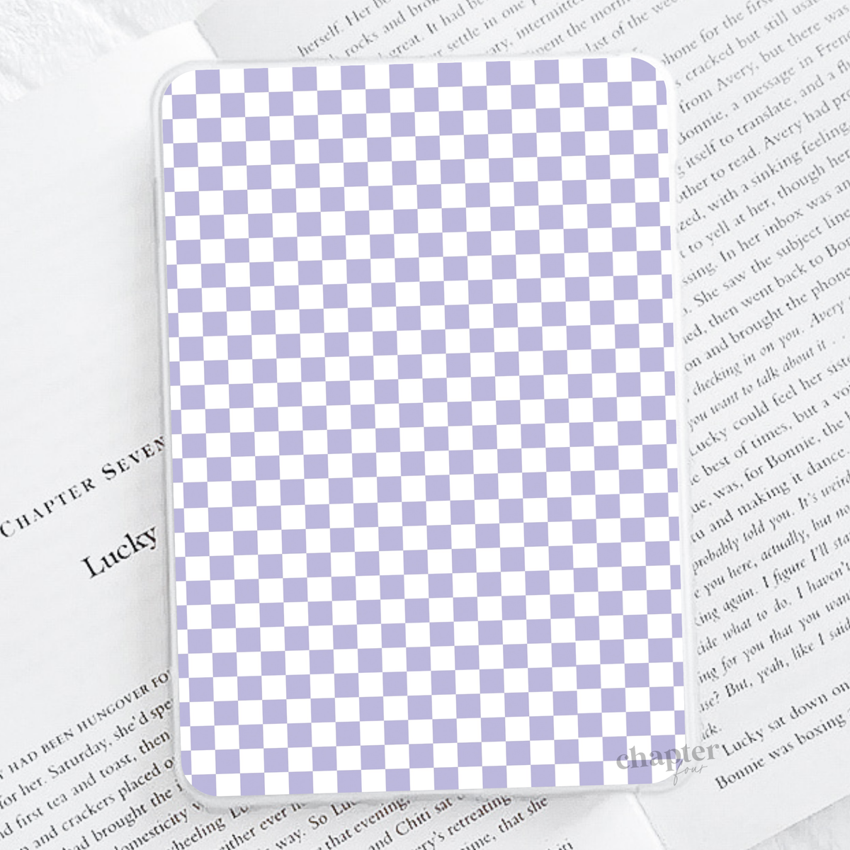 Lilac Checkered E-Reader Insert