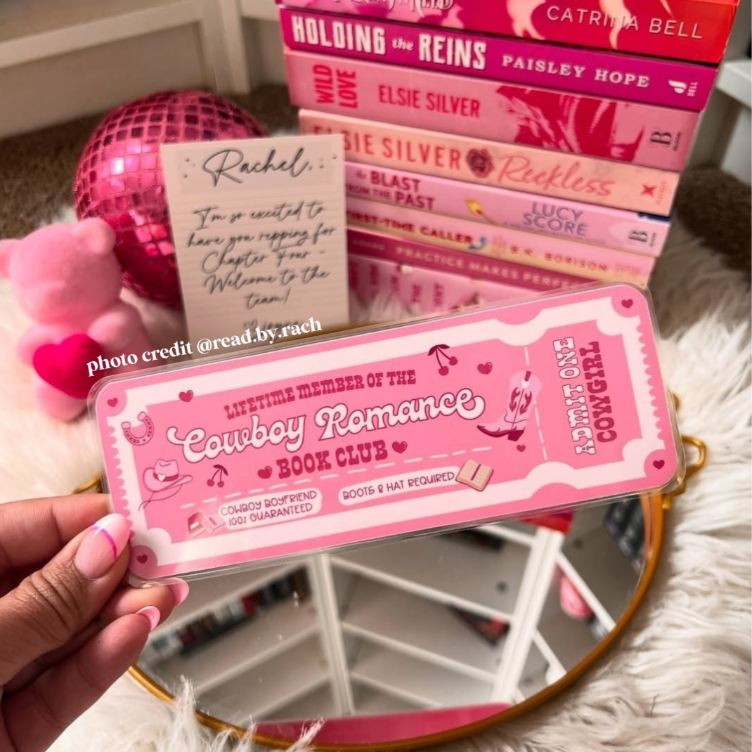 Cowboy Romance Book Club Ticket Bookmark