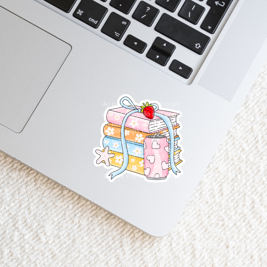 Summer Bookstack Sticker