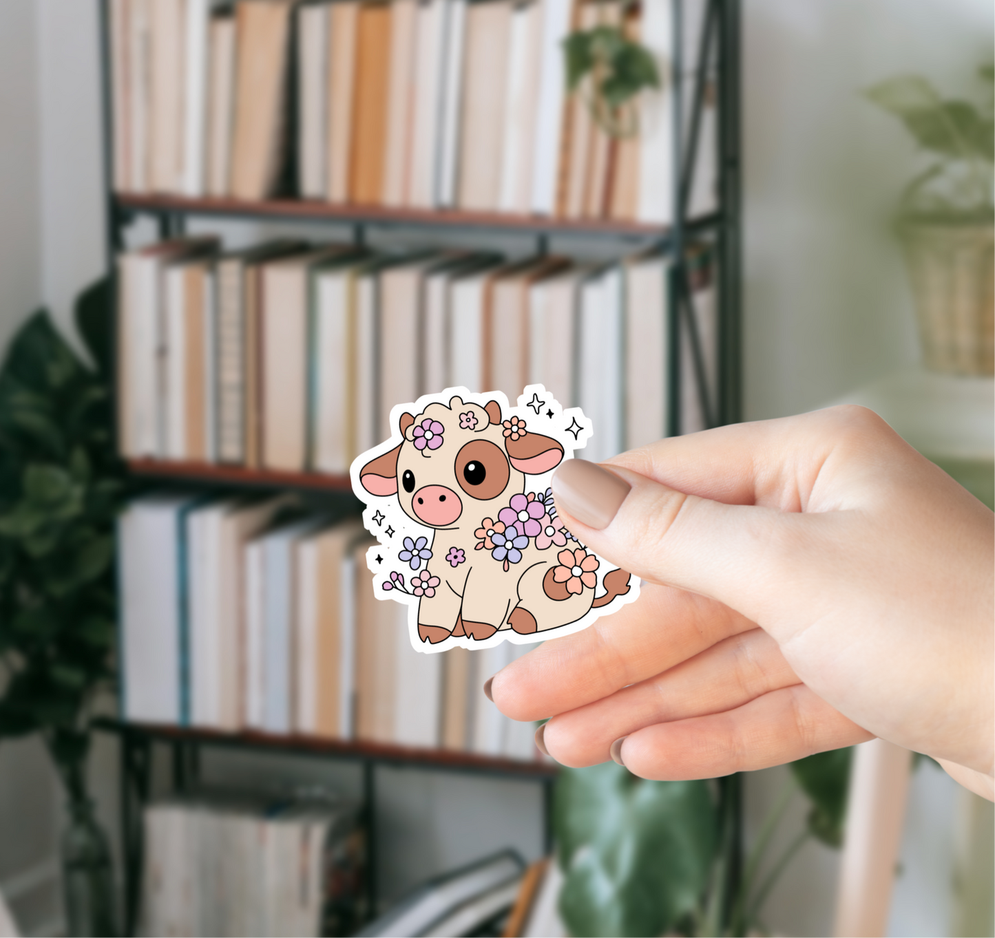 Flower Cow Sticker