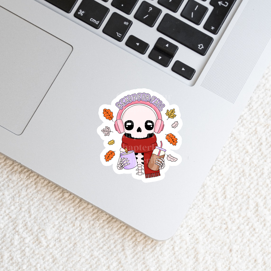 Ready For Fall Skeleton Sticker