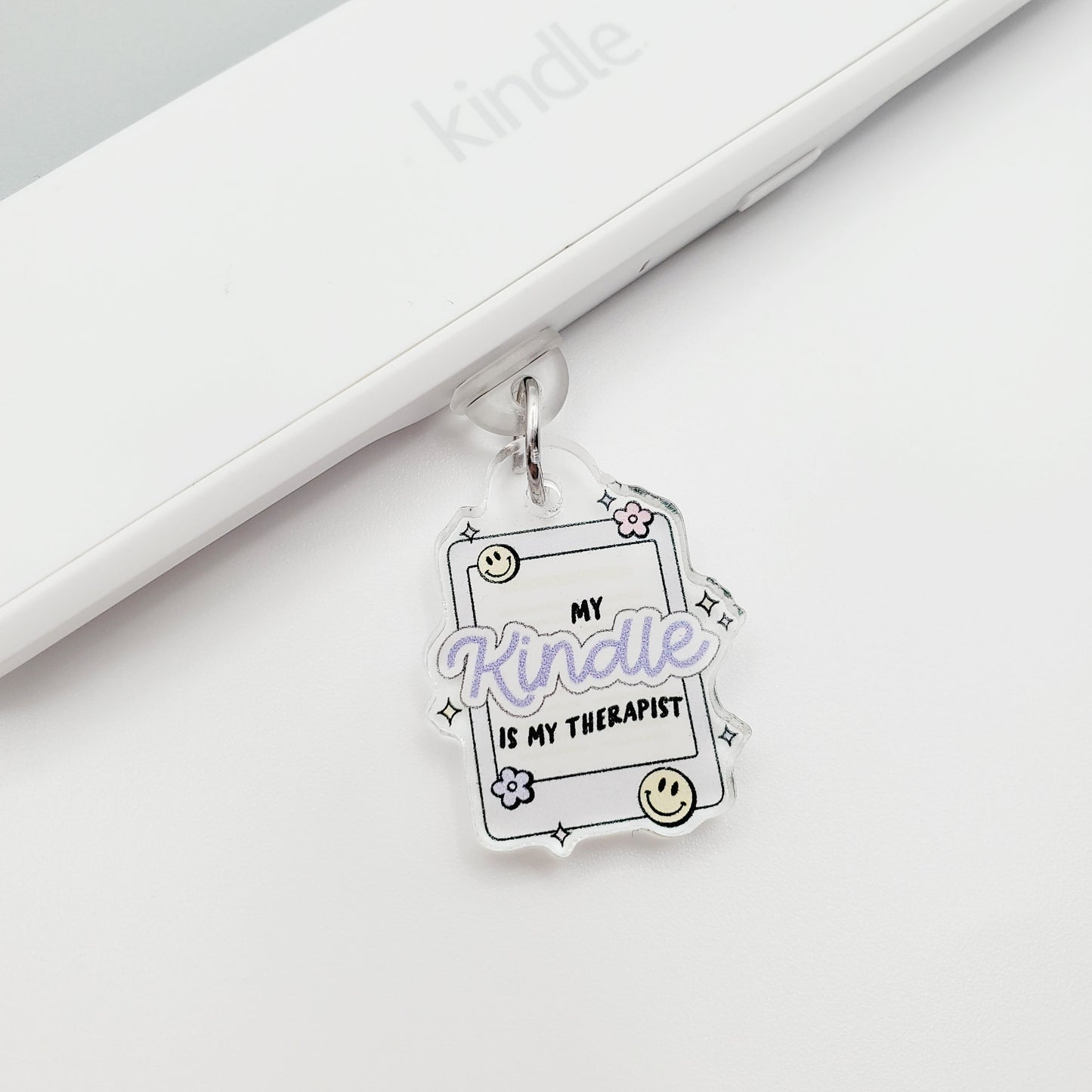My Kindle Is My Therapist Dust Plug Charm