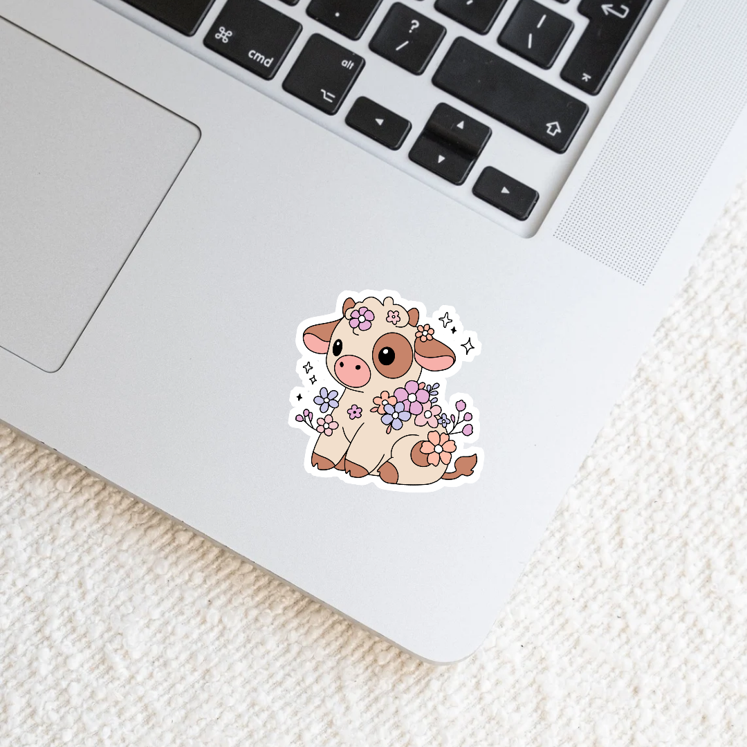 Flower Cow Sticker