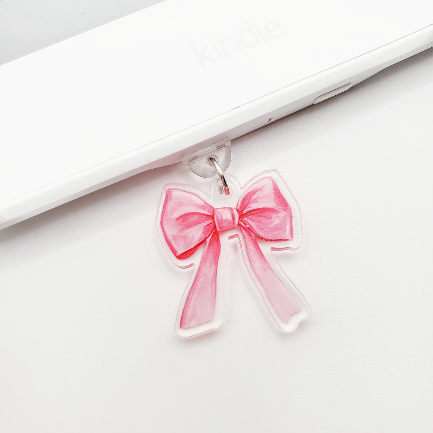 Pink Bow Double-Sided Dust Plug Charm