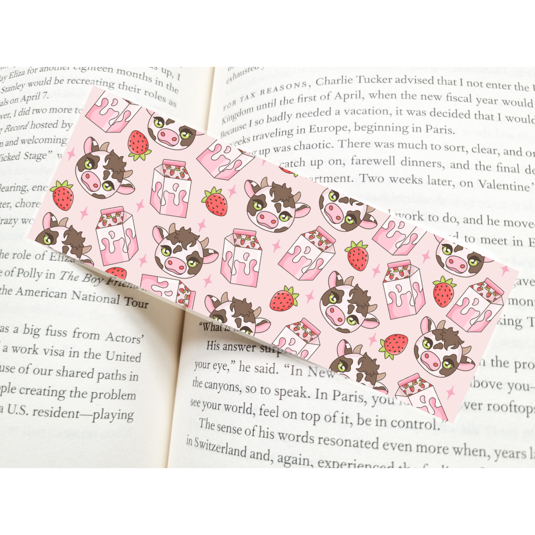 Strawberry Milk & Cows Bookmark