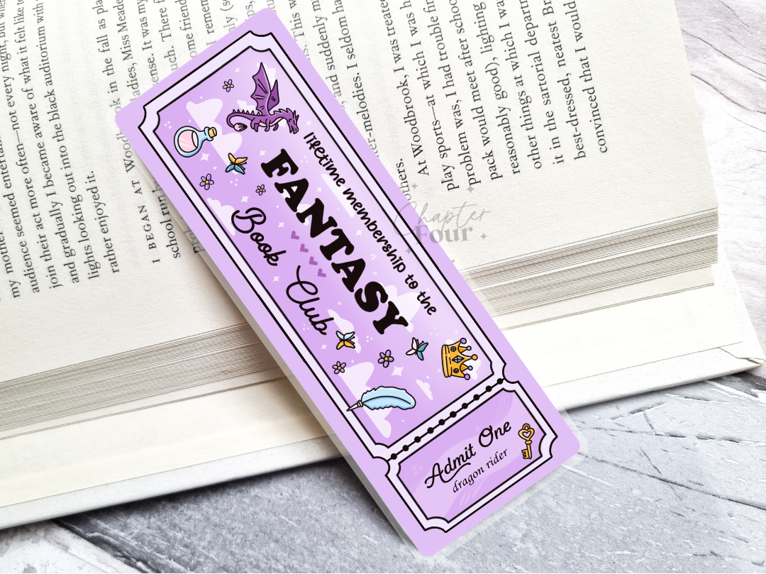 Fantasy Book Club Ticket Bookmark