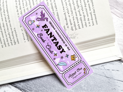 Fantasy Book Club Ticket Bookmark