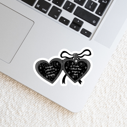 A Dragon + A Rider Locket Sticker