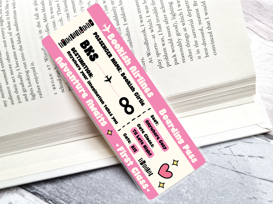 Bookish Airlines Ticket Bookmark