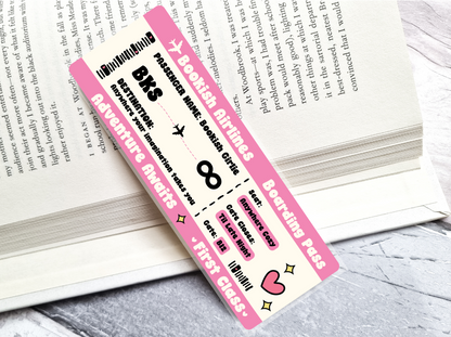 Bookish Airlines Ticket Bookmark
