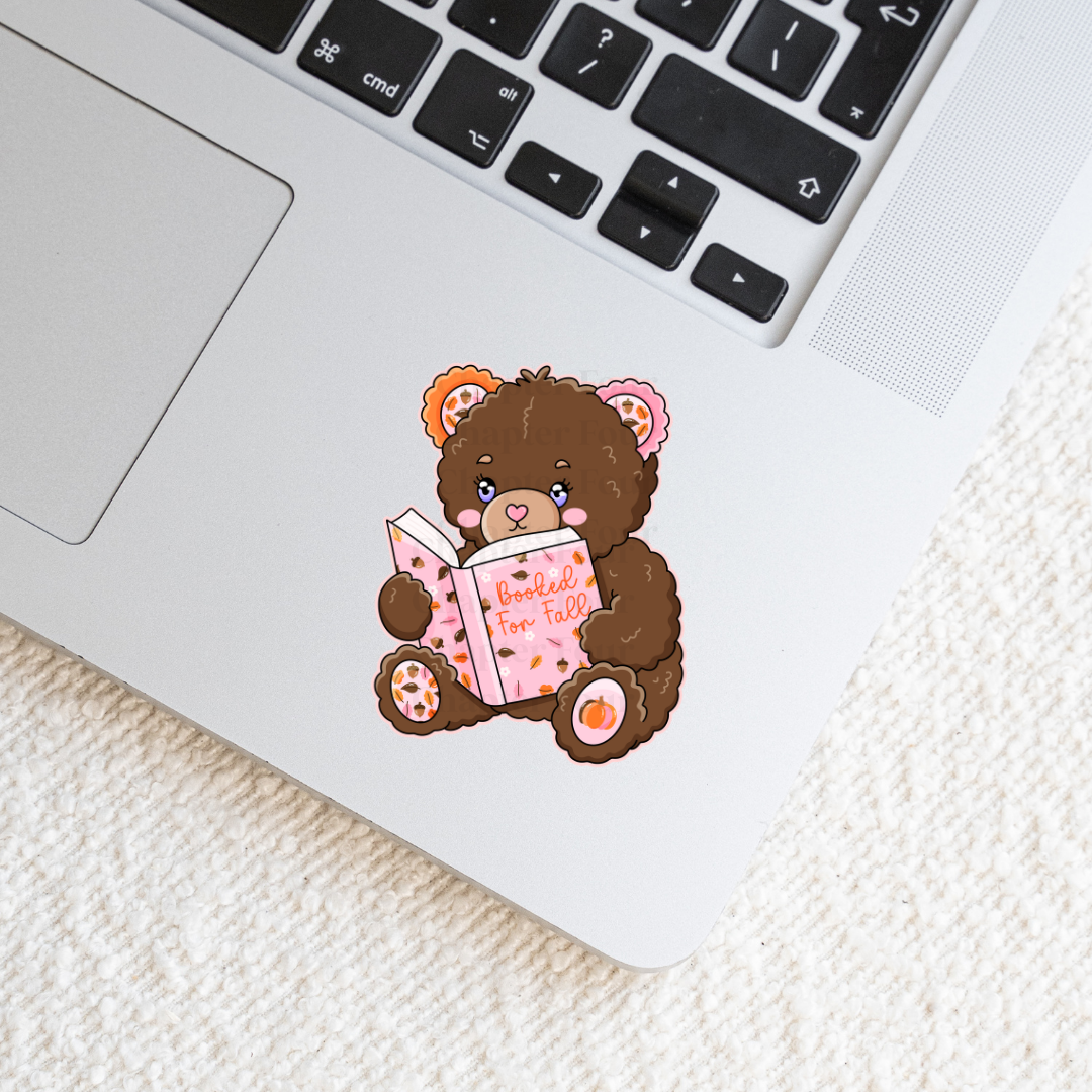 Booked For Fall Teddy Sticker