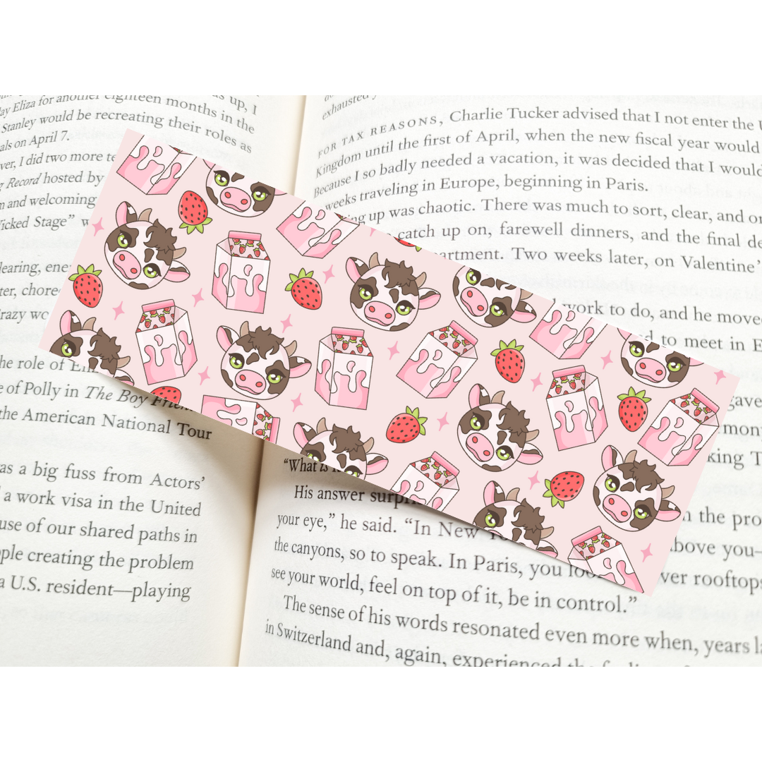 Strawberry Milk & Cows Bookmark