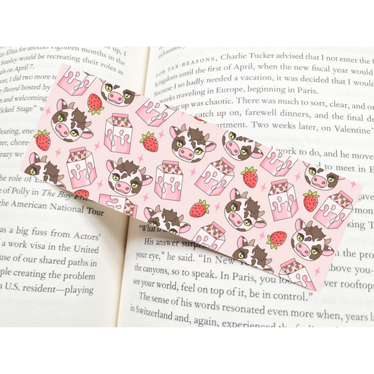 Strawberry Milk & Cows Bookmark