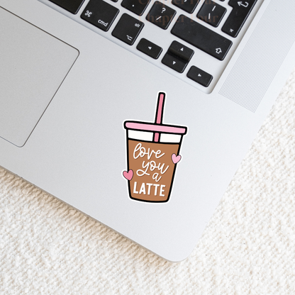 Love You A Latte Coffee Sticker