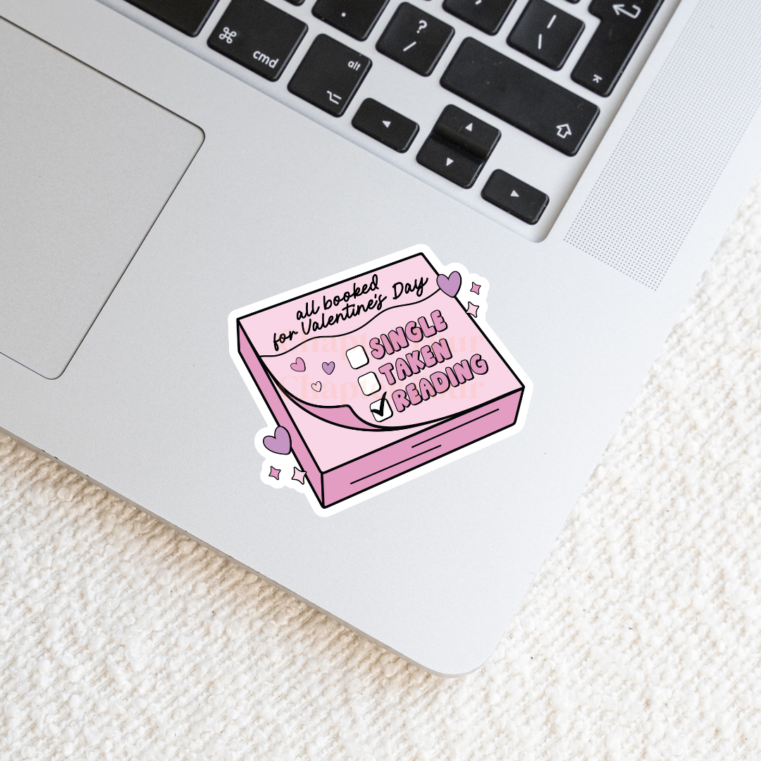 All Booked For Valentine's Day: Single, Taken, Reading Notepad Sticker