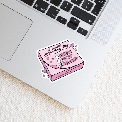 All Booked For Valentine's Day: Single, Taken, Reading Notepad Sticker