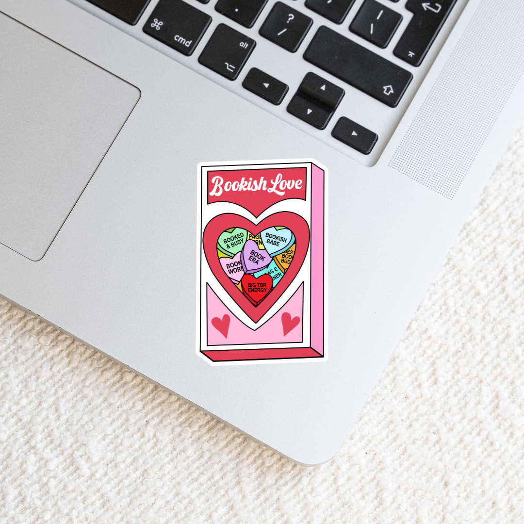 Bookish Love Candy Hearts Sticker