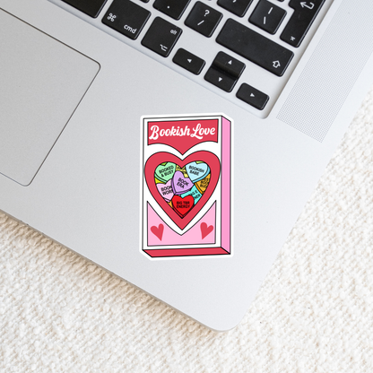 Bookish Love Candy Hearts Sticker