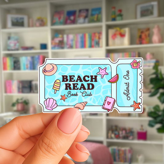 Beach Read Book Club Ticket Sticker