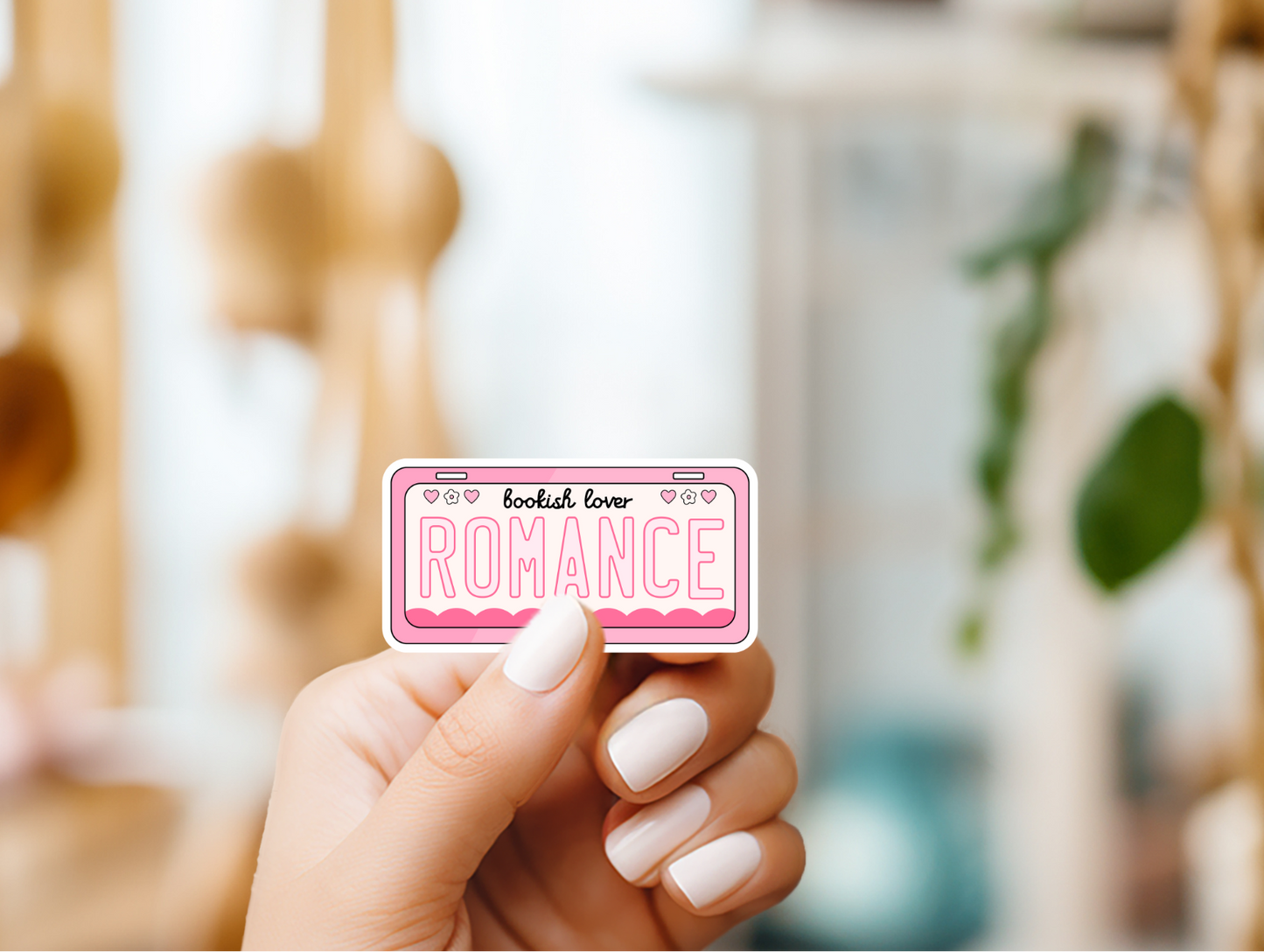 Bookish Lover Romance Plate Sticker