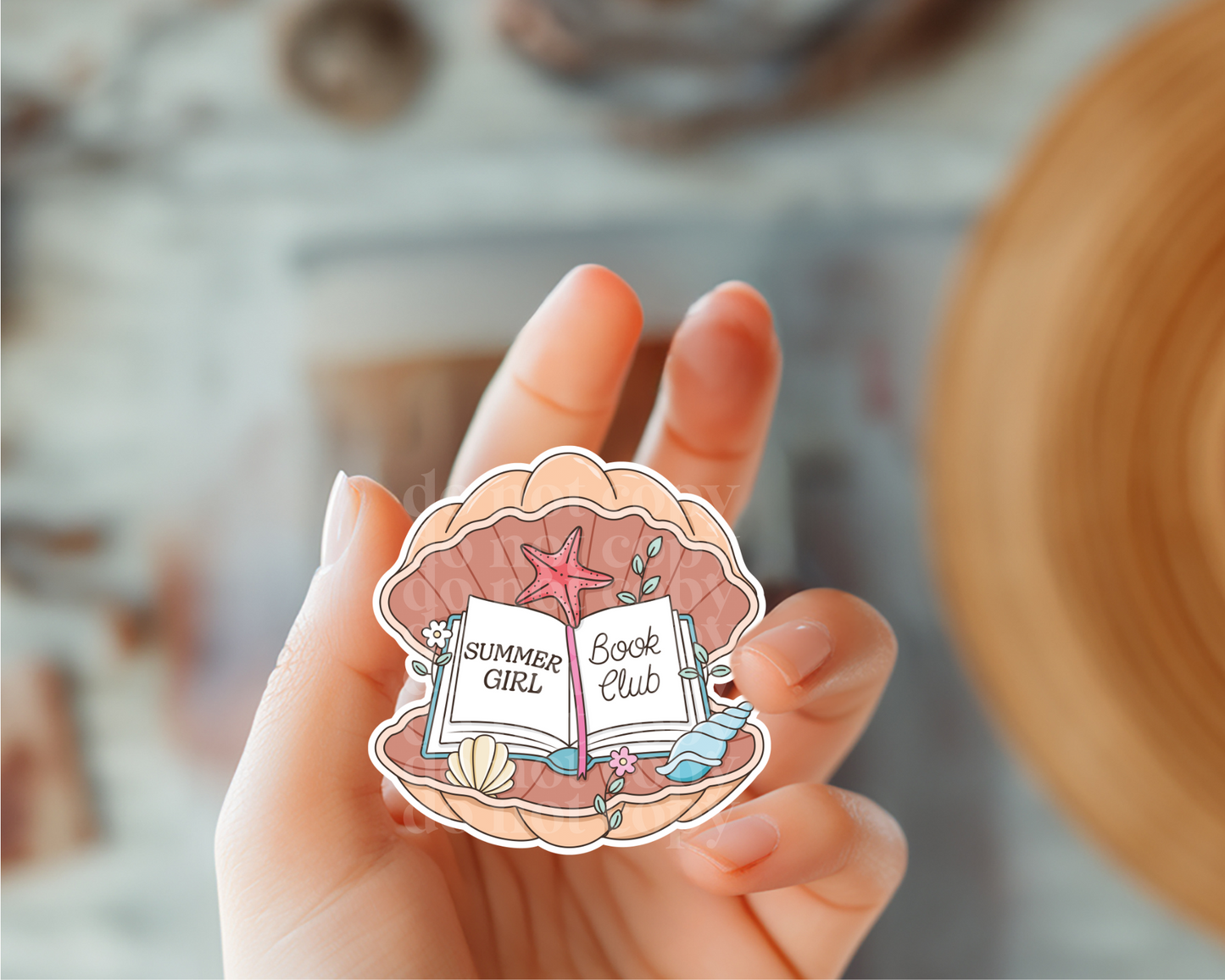 Summer Girl Book Club Seashell Sticker