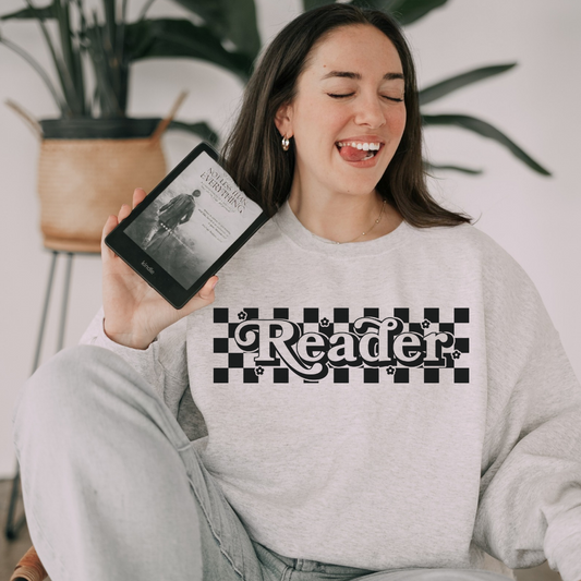 Checkered Reader Crewneck