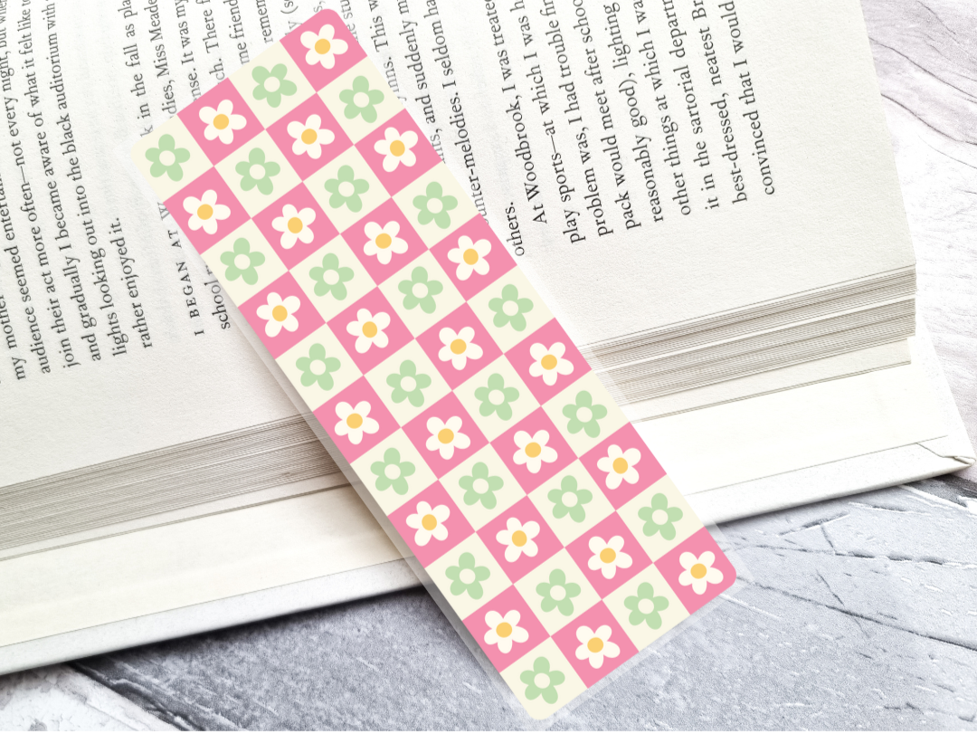 Checkered Floral Bookmark