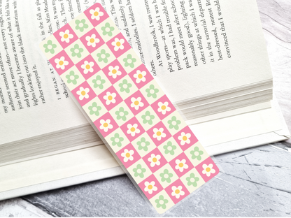 Checkered Floral Bookmark