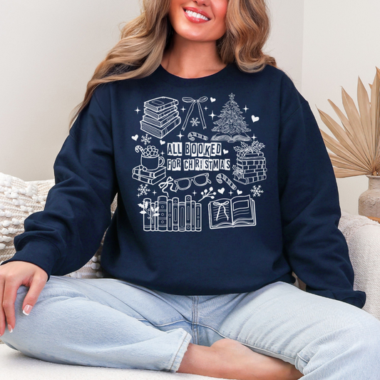 All Booked For Christmas Crewneck