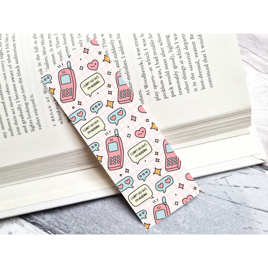 I Can't Go Out I'm Reading Bookmark