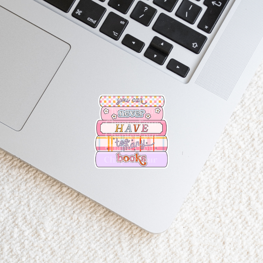 Stack of books sticker on a laptop