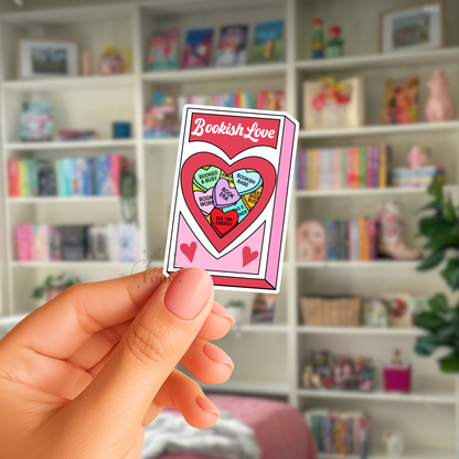 Bookish Love Candy Hearts Sticker
